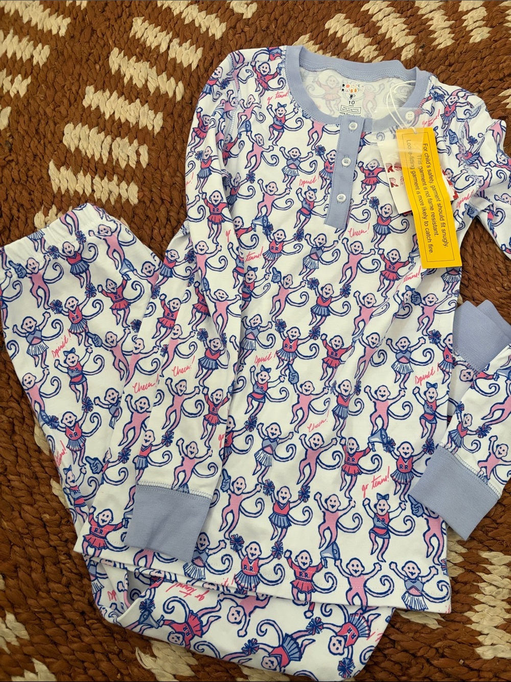 Roller rabbit cheer pajamas new with tags